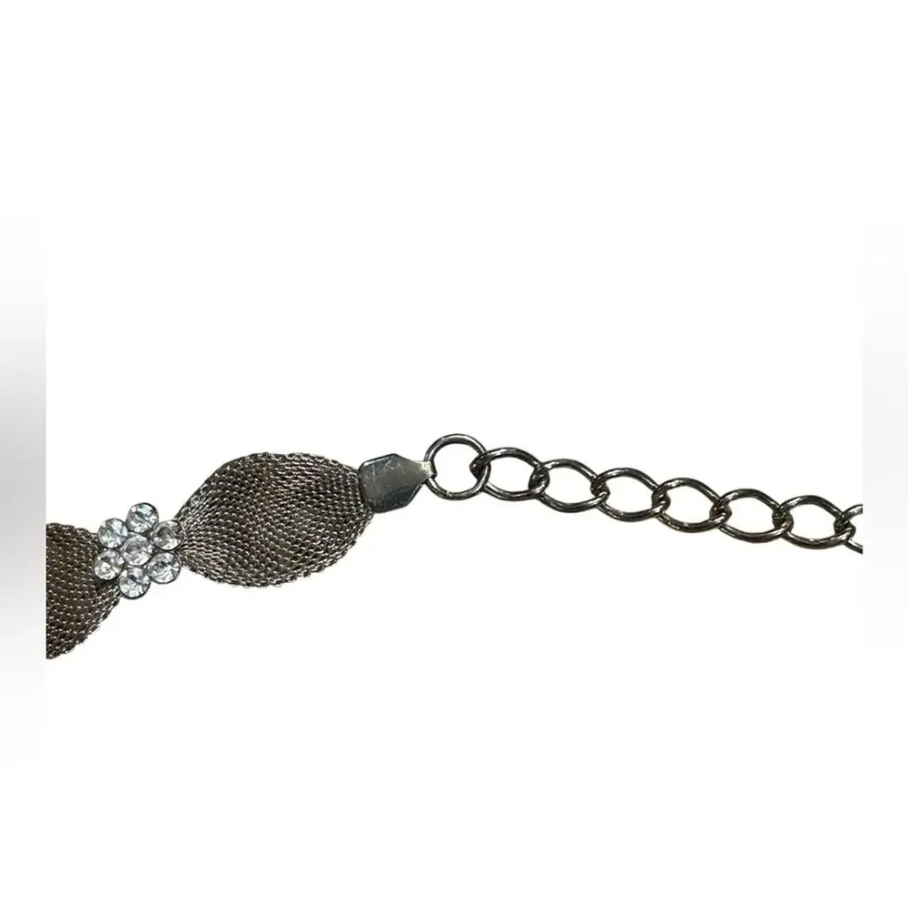Vintage Mesh Belt with Rhinestone Trim